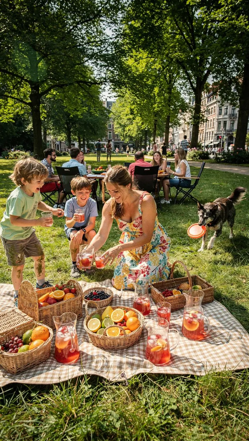 DГ©tail d'une infusion de fruits, rГ©vГ©lant des couleurs vives de baies et d'agrumes.