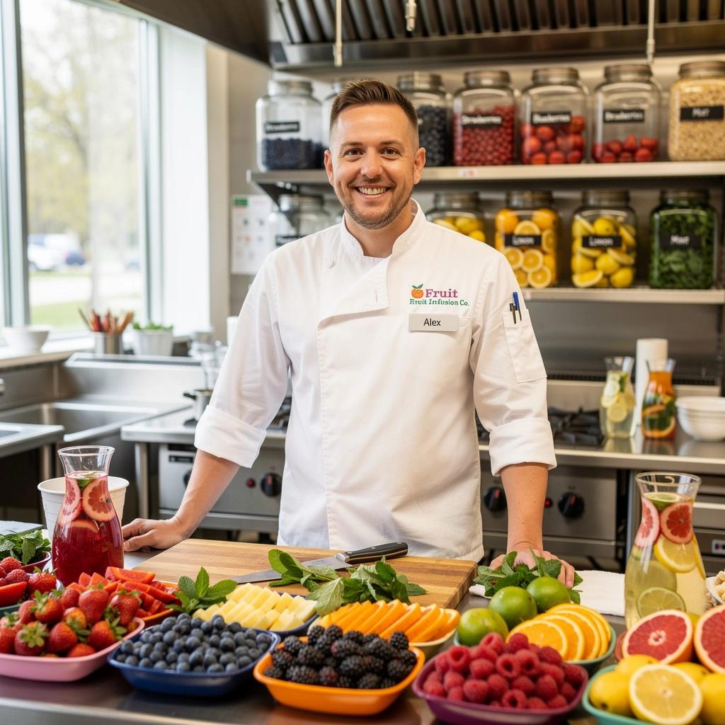 Mélange de fruits infusés avec des baies et des agrumes, offrant une explosion de saveurs vives.